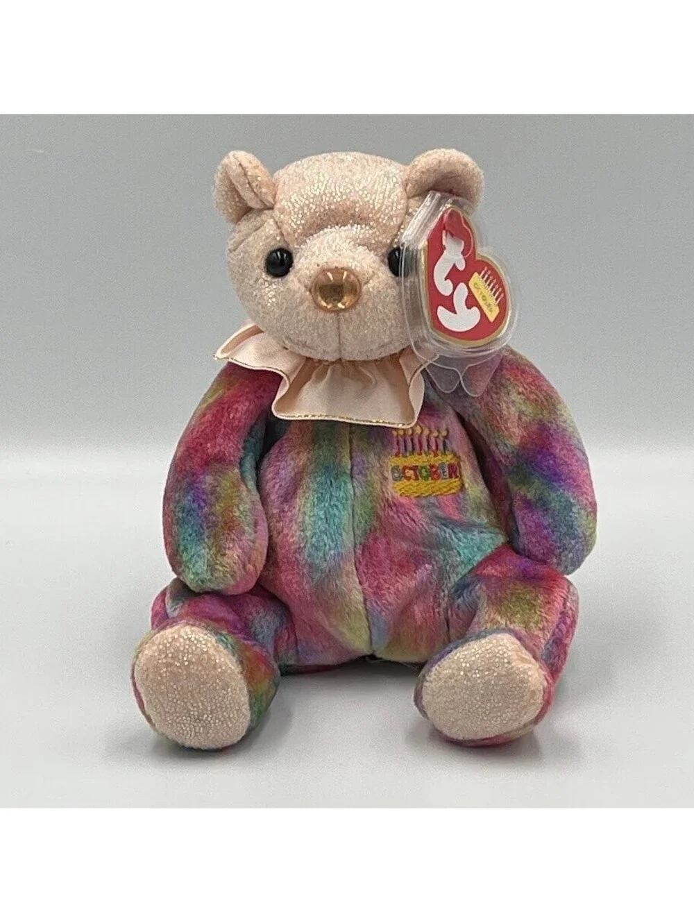 October Birthday Bear Vintage 2001 Ty Beanie Babies Opal MWMTS Tag Protector
